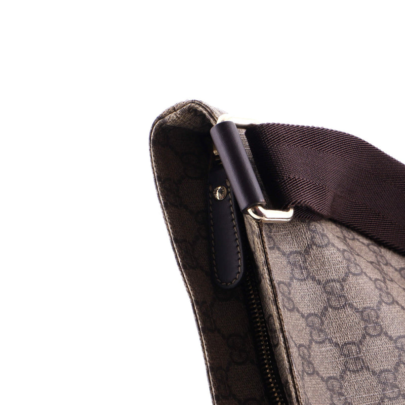 Zip Top Messenger Bag Gg Coated Canvas