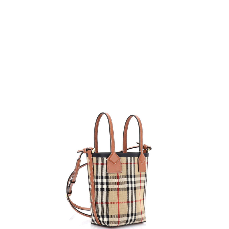 London Bucket Bag Vintage Check Canvas