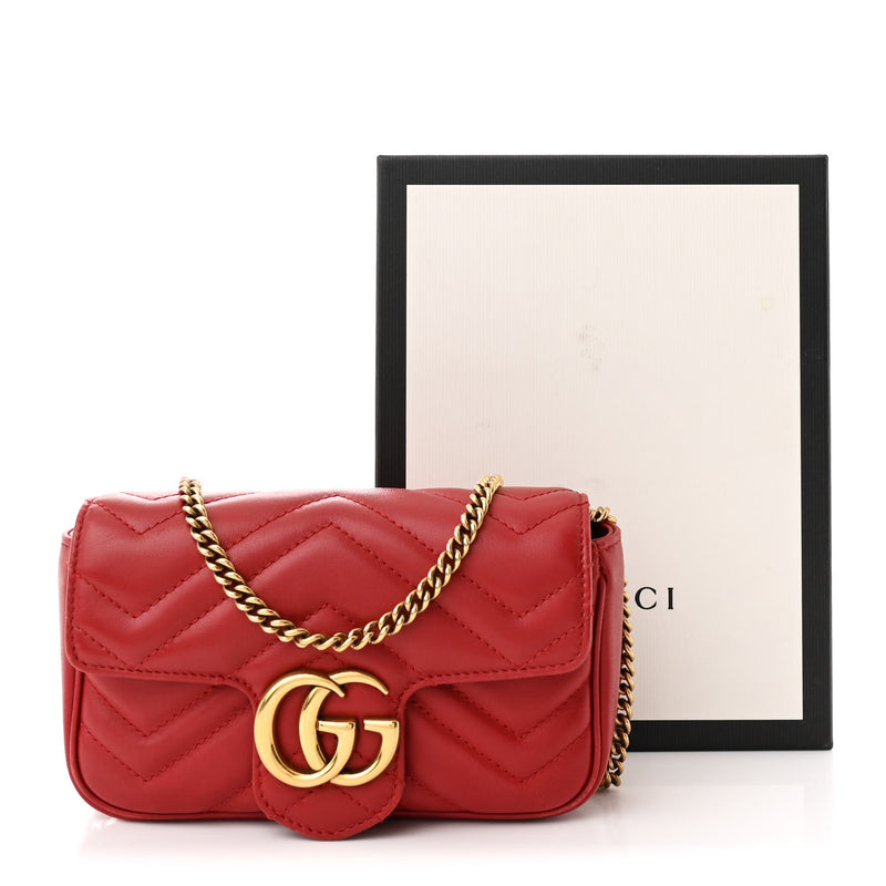 Gucci Calfskin Matelasse Super Mini Gg