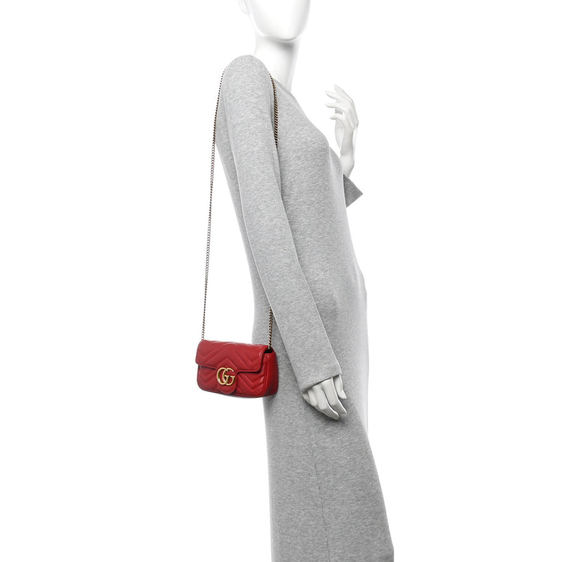 Gucci Calfskin Matelasse Super Mini Gg
