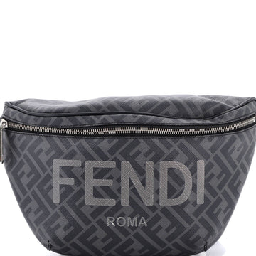 Ff Logo Waist Bag Zucca Coated Canvas