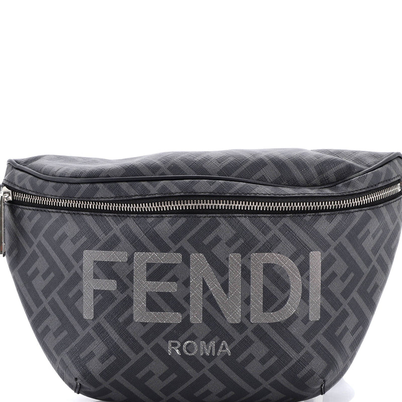 Ff Logo Waist Bag Zucca Coated Canvas