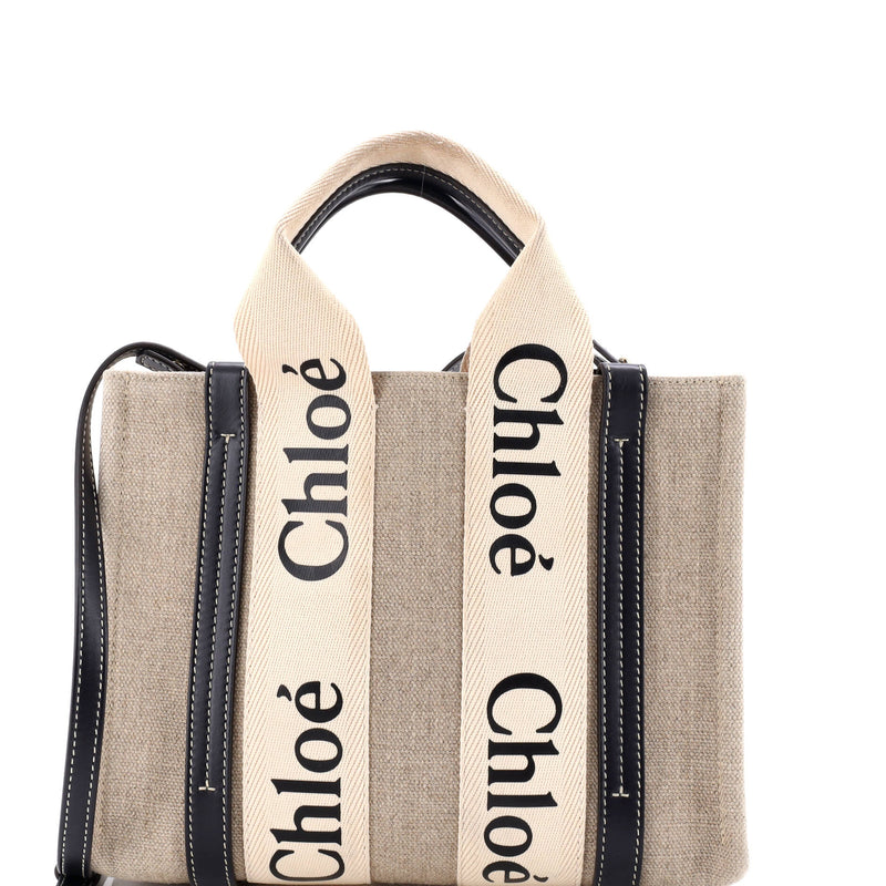 Woody Tote Canvas With Leather Small