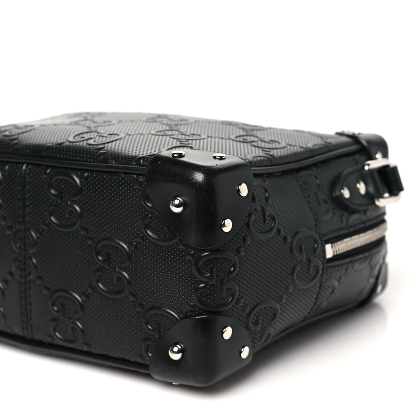 Gucci Calfskin Gg Tennis Embossed Square