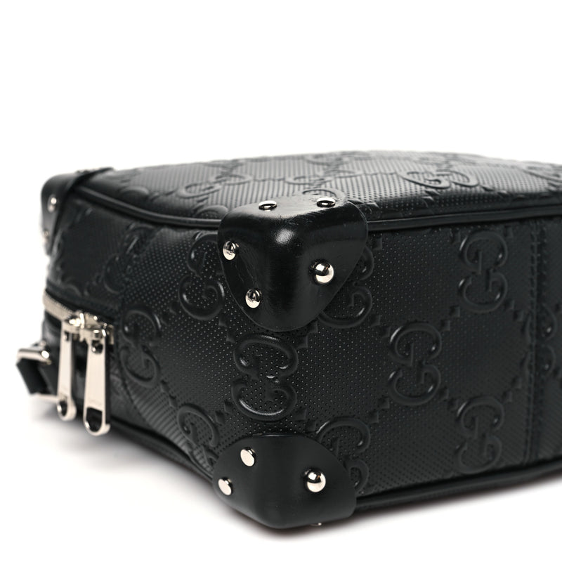 Gucci Calfskin Gg Tennis Embossed Square