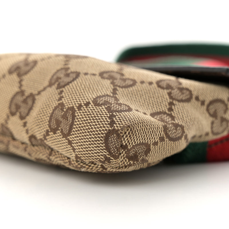 Gucci Web Belt Pouch Bag Brown