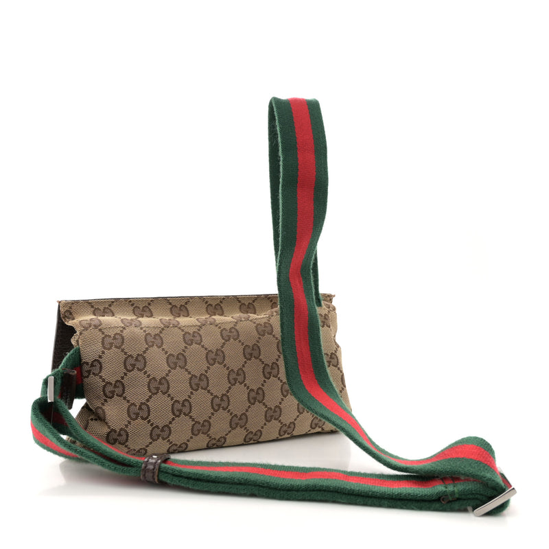 Gucci Web Belt Pouch Bag Brown