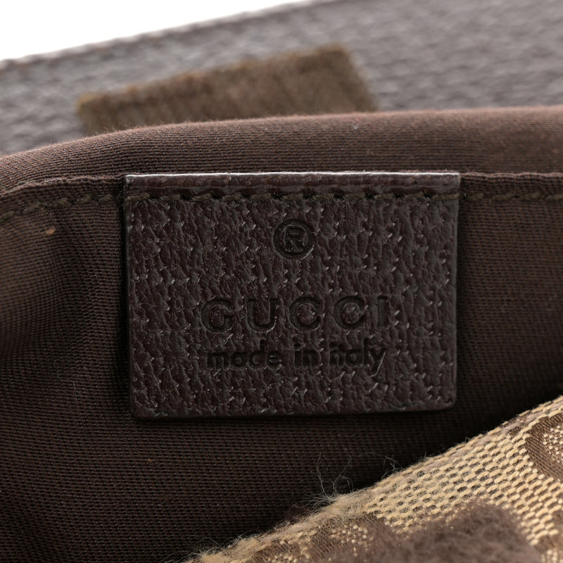 Gucci Web Belt Pouch Bag Brown