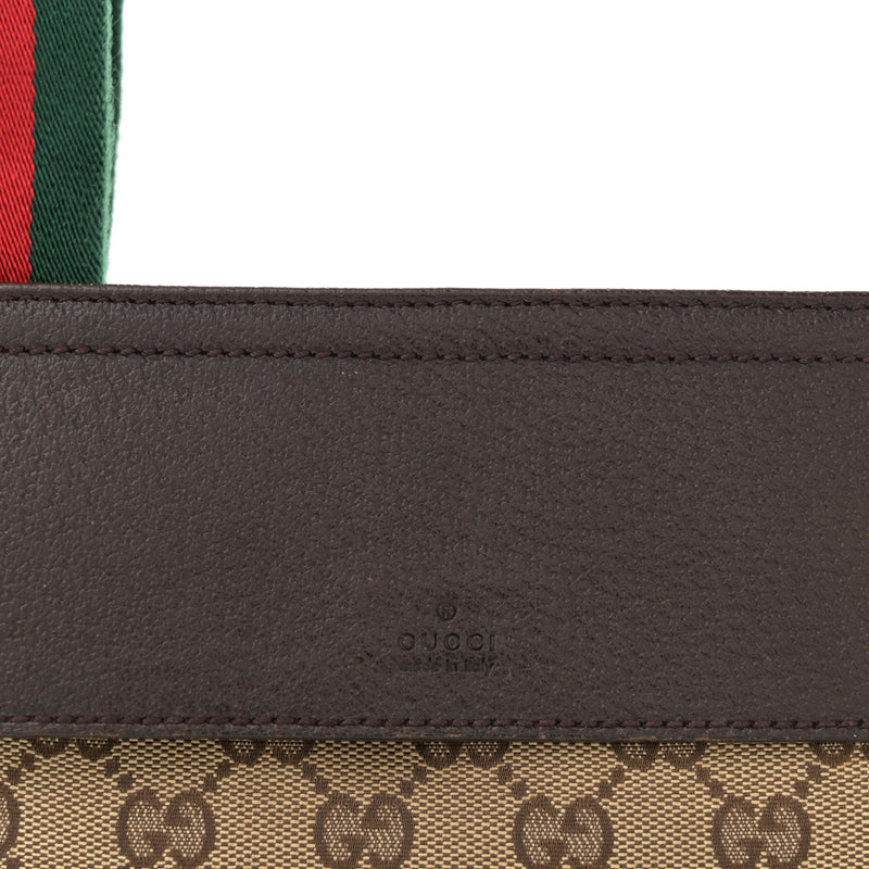 Gucci Web Belt Pouch Bag Brown