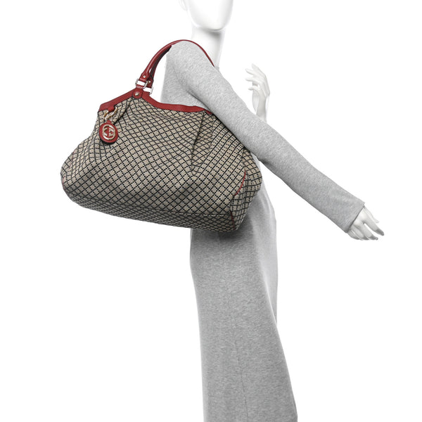 Gucci Diamante Large Sukey Tote Dark Red