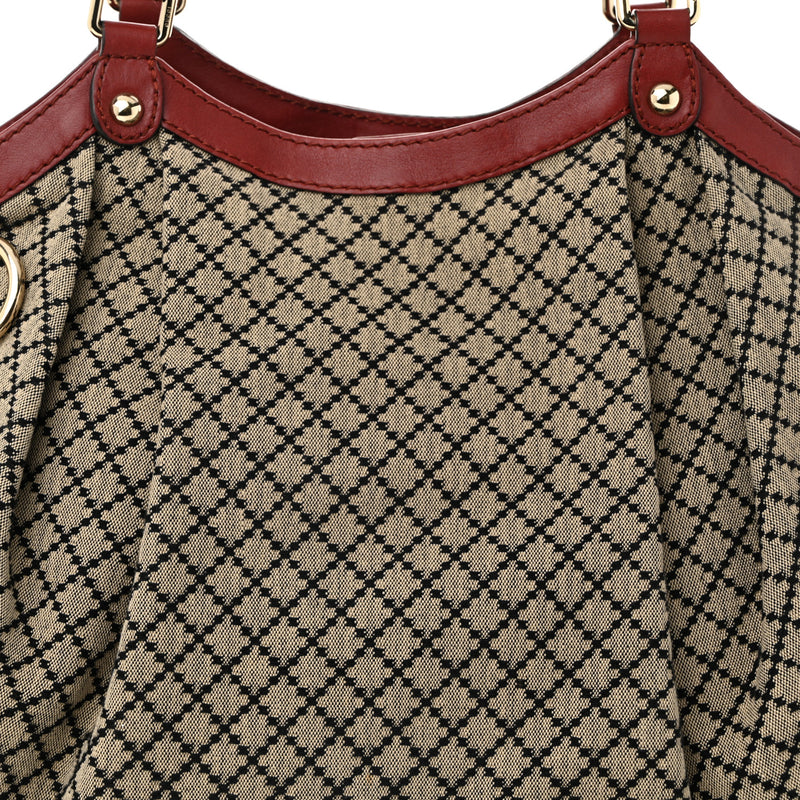 Gucci Diamante Large Sukey Tote Dark Red