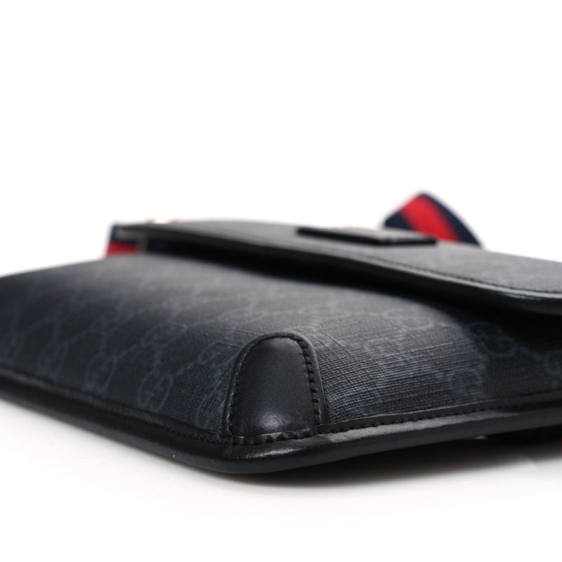 Gucci Gg Supreme Web Slim Belt Bag Black