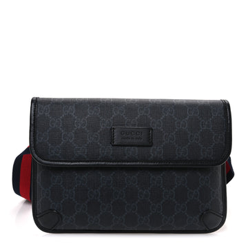 Gucci Gg Supreme Web Slim Belt Bag Black