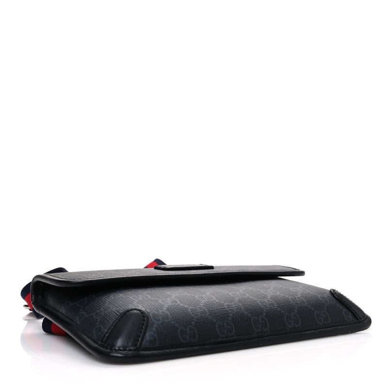 Gucci Gg Supreme Web Slim Belt Bag Black