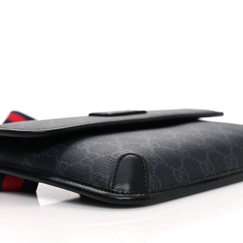 Gucci Gg Supreme Web Slim Belt Bag Black