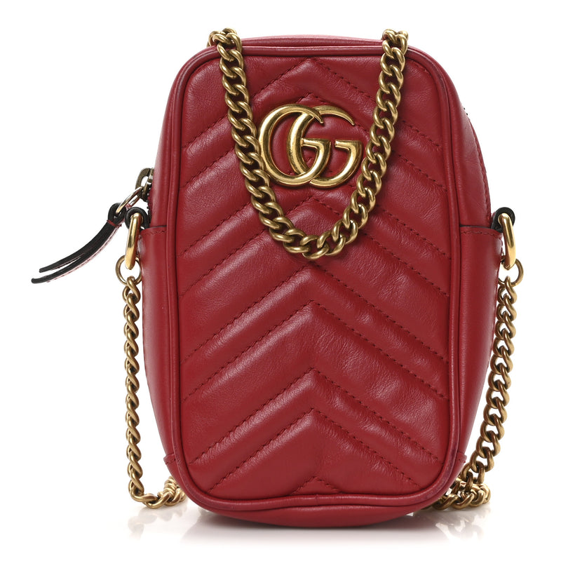 Gucci Calfskin Matelasse Mini Gg Marmont