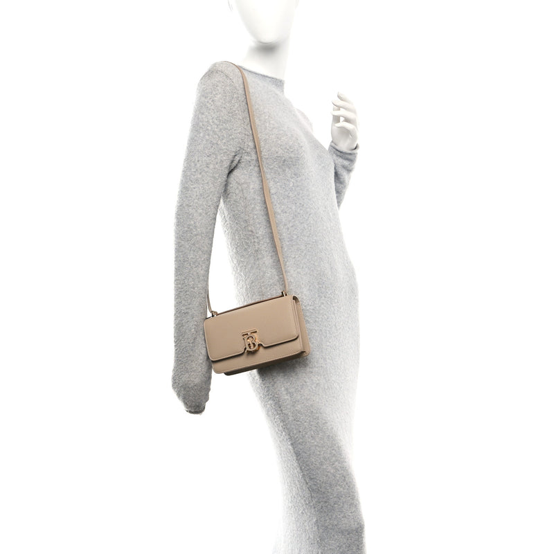 Burberry Grainy Calfskin Small Tb Bag