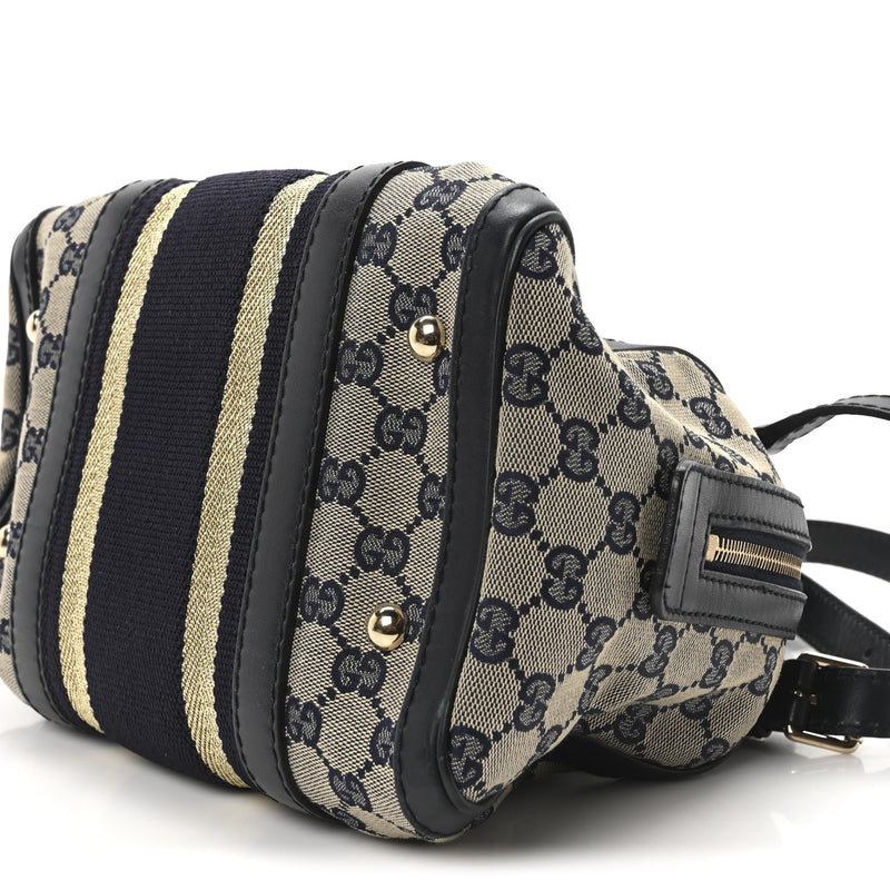 Gucci Vintage Web Small Boston Navy