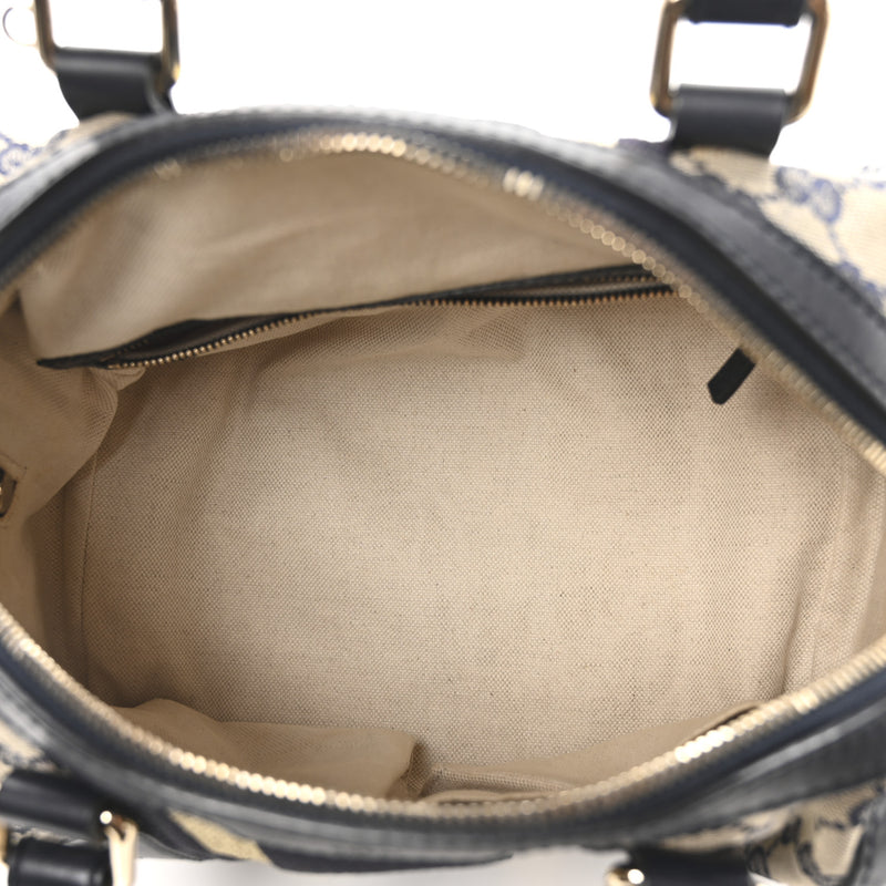 Gucci Vintage Web Small Boston Navy