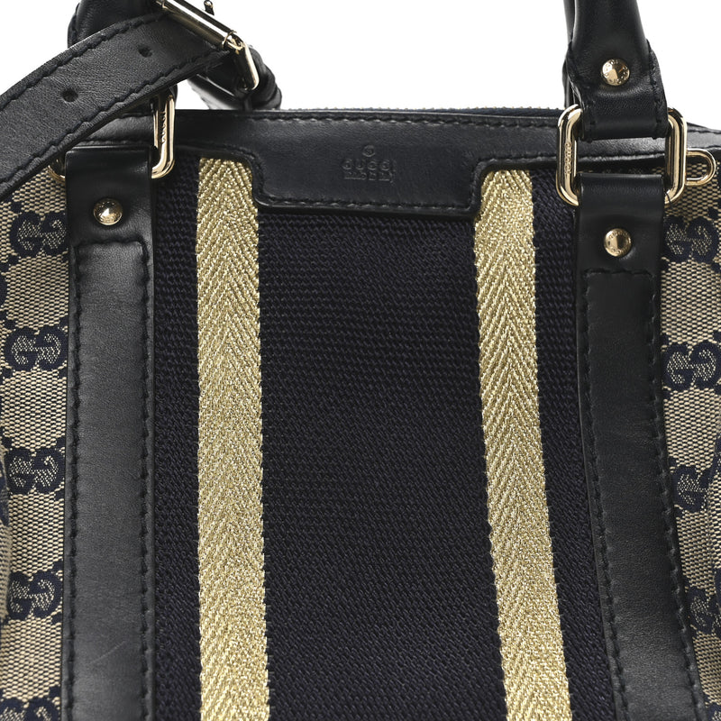 Gucci Vintage Web Small Boston Navy