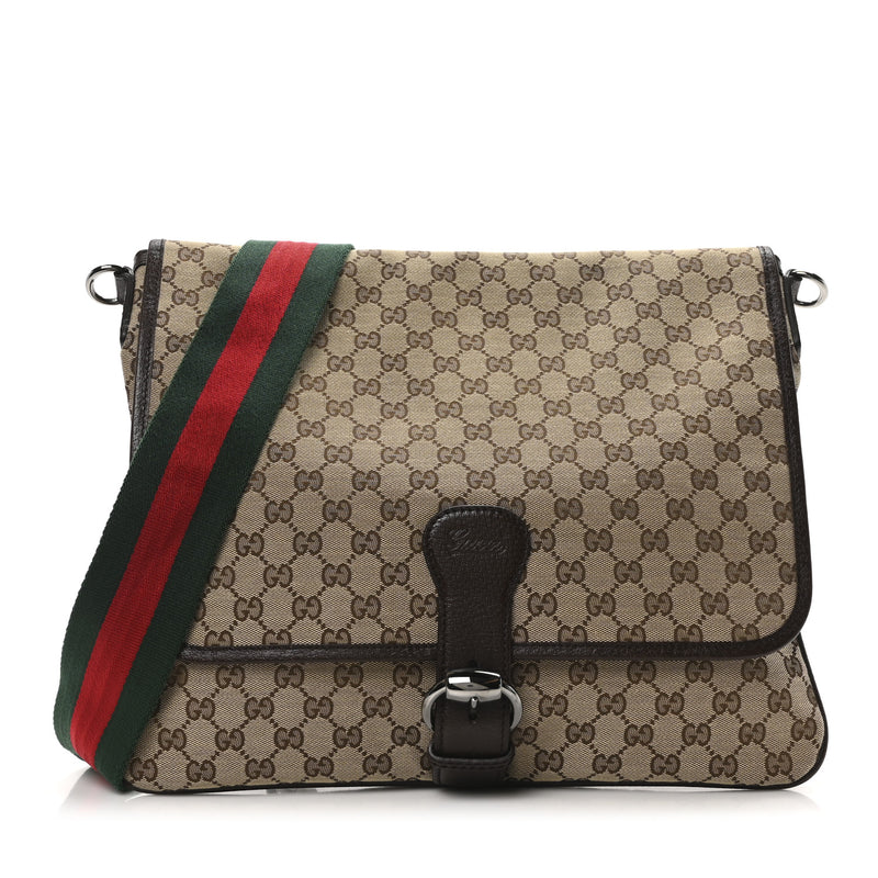 Gucci Web Single Buckle Flap Messenger