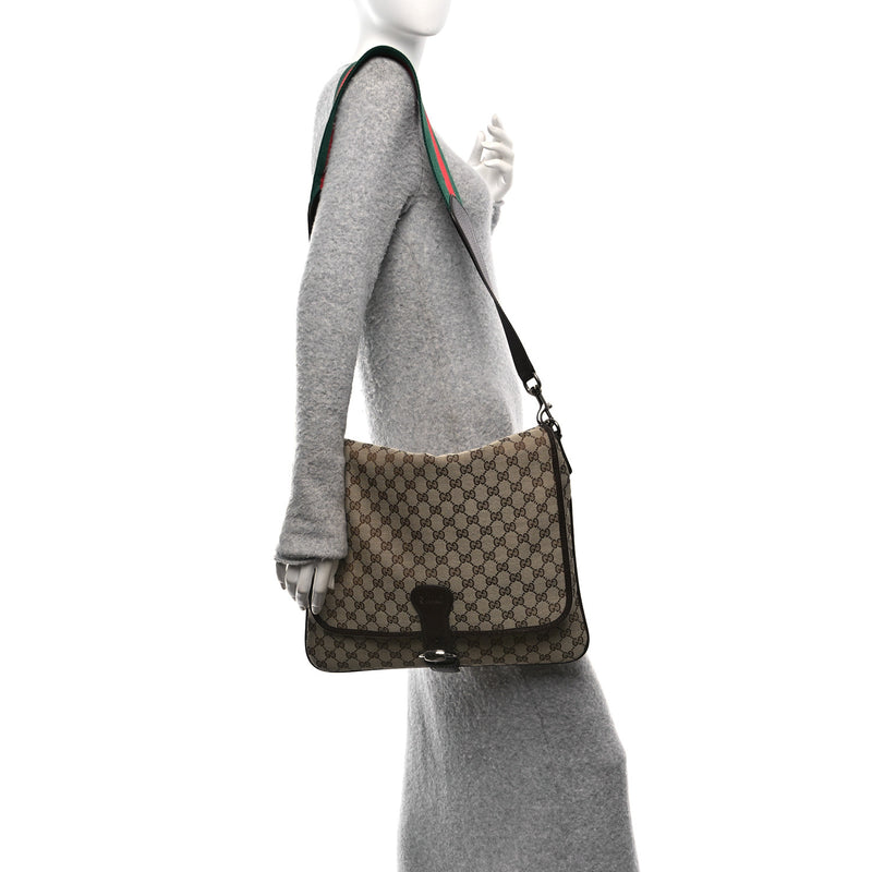 Gucci Web Single Buckle Flap Messenger