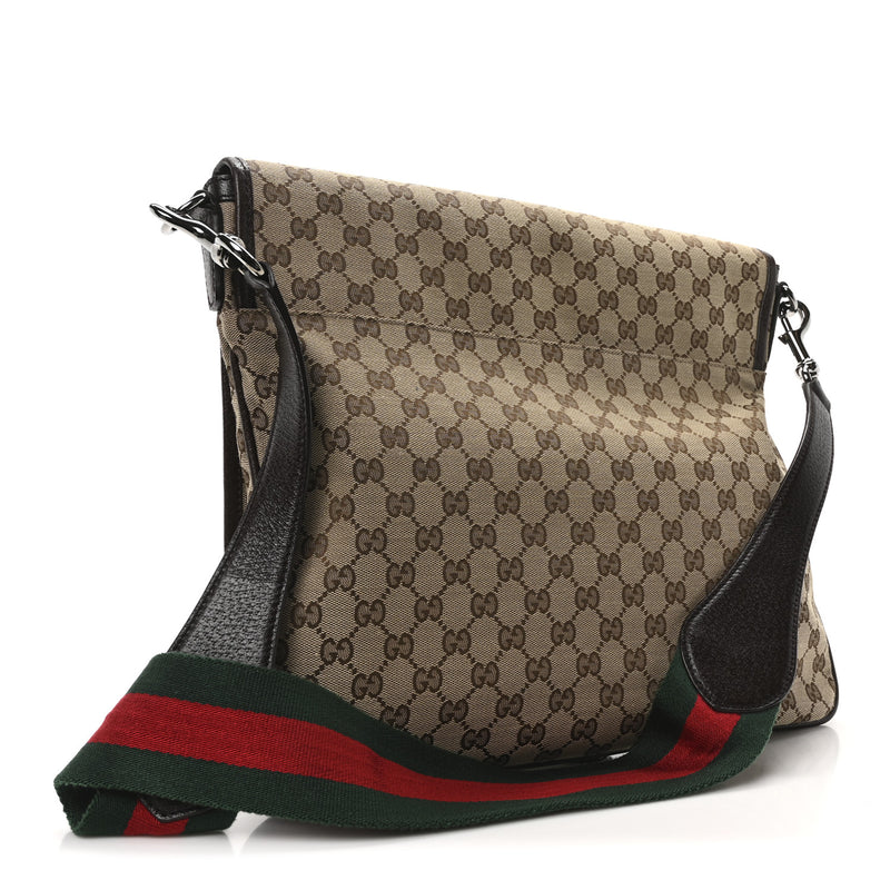 Gucci Web Single Buckle Flap Messenger