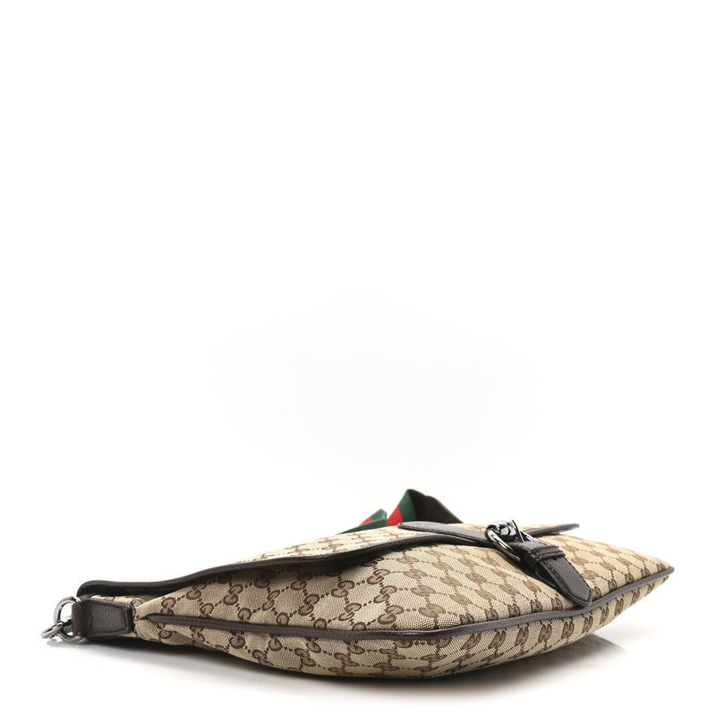 Gucci Web Single Buckle Flap Messenger
