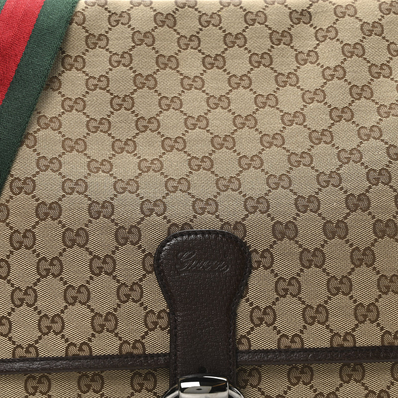 Gucci Web Single Buckle Flap Messenger