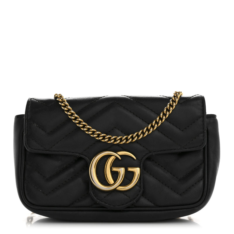 Gucci Calfskin Matelasse Super Mini Gg