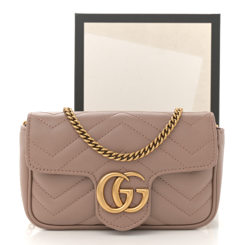 Gucci Calfskin Matelasse Super Mini Gg