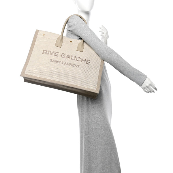 Saint Laurent Linen Calfskin Small Rive