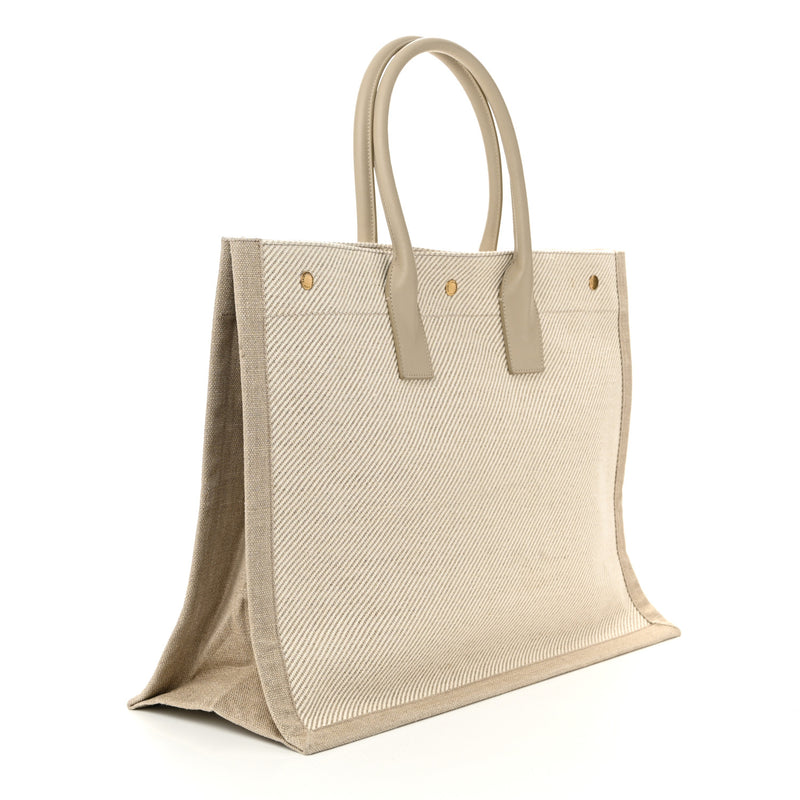 Saint Laurent Linen Calfskin Small Rive