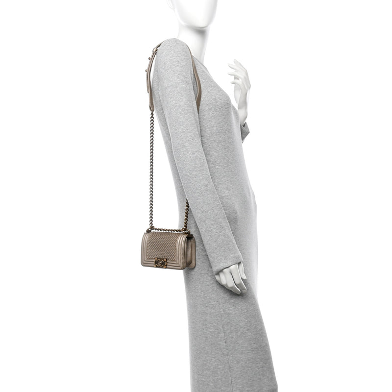 Chanel Metallic Lambskin Mini Scaled Boy