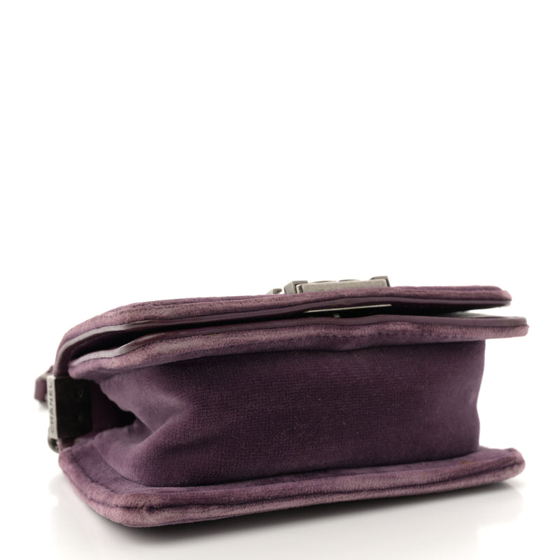 Chanel Velvet Quilted Mini Boy Flap