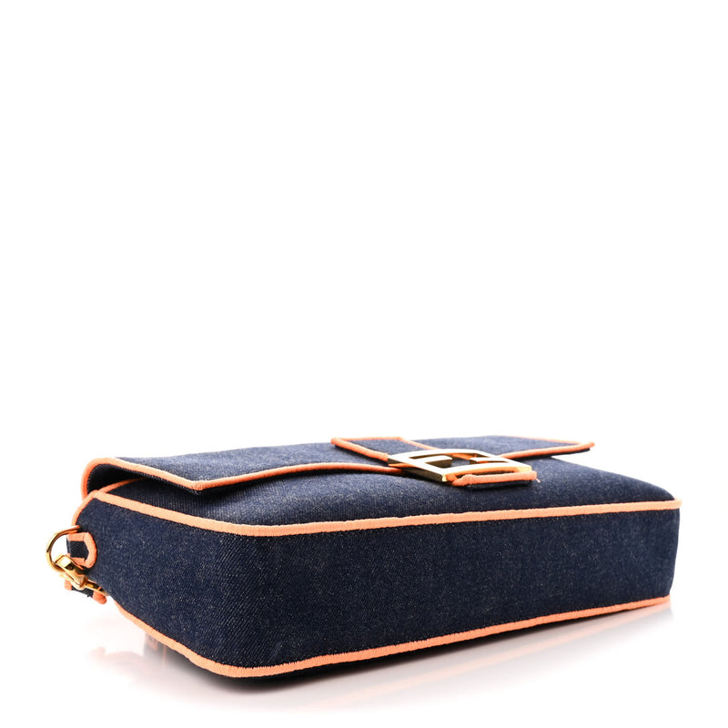 Fendi Denim Large Baguette Blue Arancio