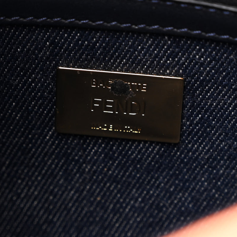 Fendi Denim Large Baguette Blue Arancio