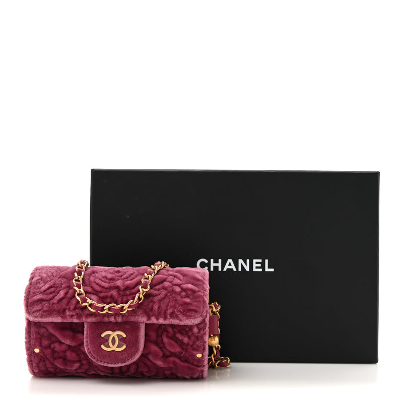 Chanel Velvet Camellia Embossed Jewel