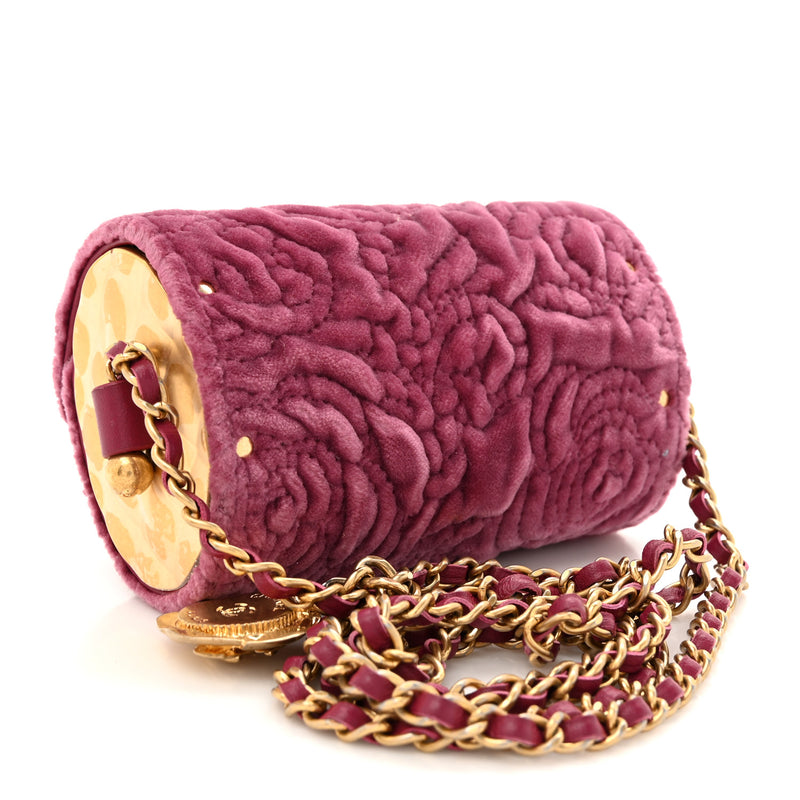 Chanel Velvet Camellia Embossed Jewel