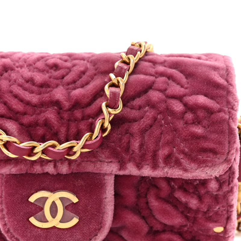 Chanel Velvet Camellia Embossed Jewel
