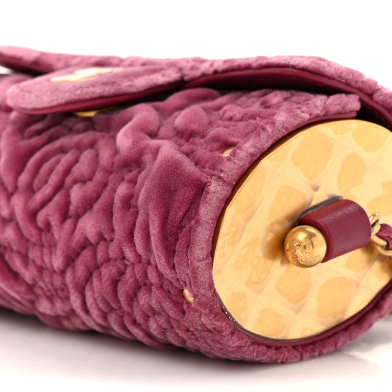 Chanel Velvet Camellia Embossed Jewel