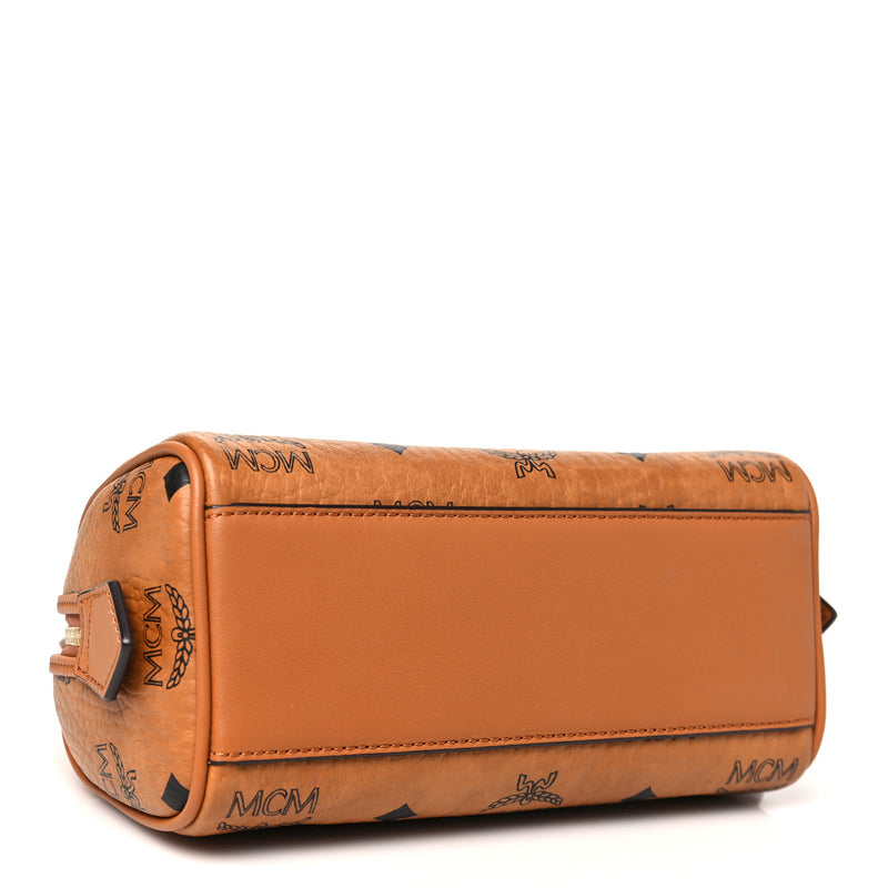 Mcm Visetos Mini Ella Boston Bag Cognac