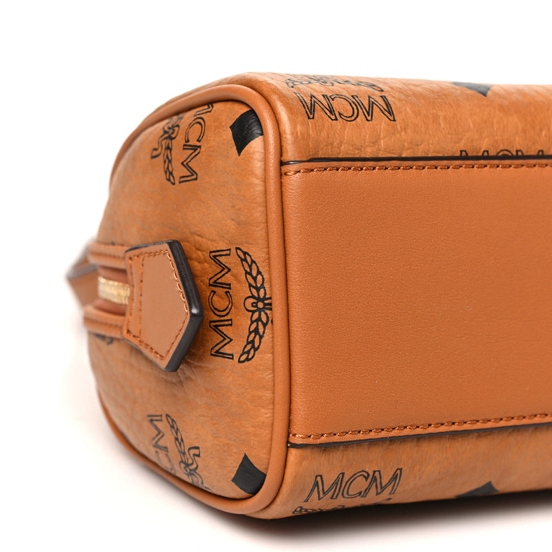Mcm Visetos Mini Ella Boston Bag Cognac