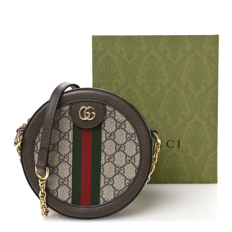 Gucci Gg Supreme Web Mini Ophidia Round