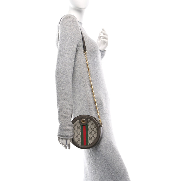 Gucci Gg Supreme Web Mini Ophidia Round