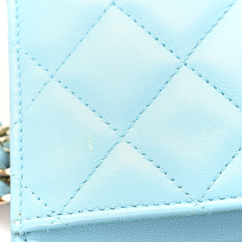 Chanel Lambskin Quilted Mini Wallet On