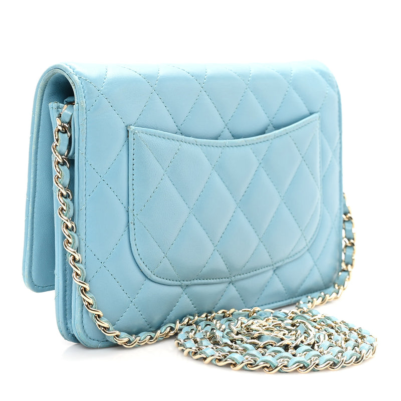 Chanel Lambskin Quilted Mini Wallet On
