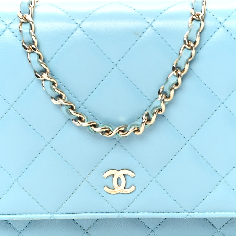 Chanel Lambskin Quilted Mini Wallet On