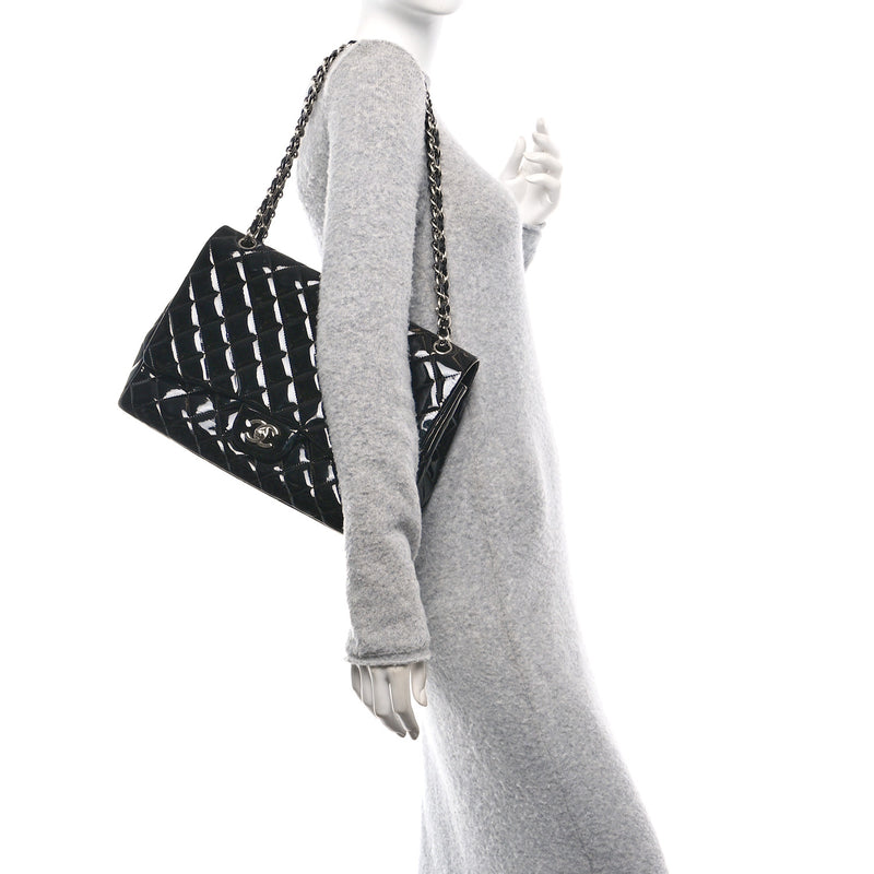 Chanel Patent Quilted Maxi Single Flap