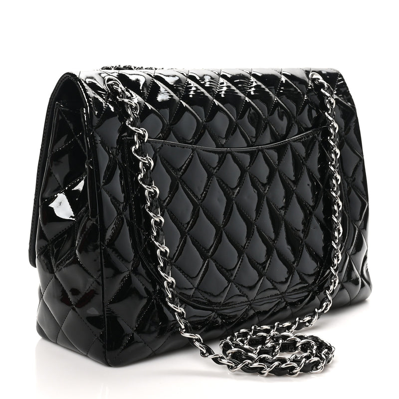Chanel Patent Quilted Maxi Single Flap
